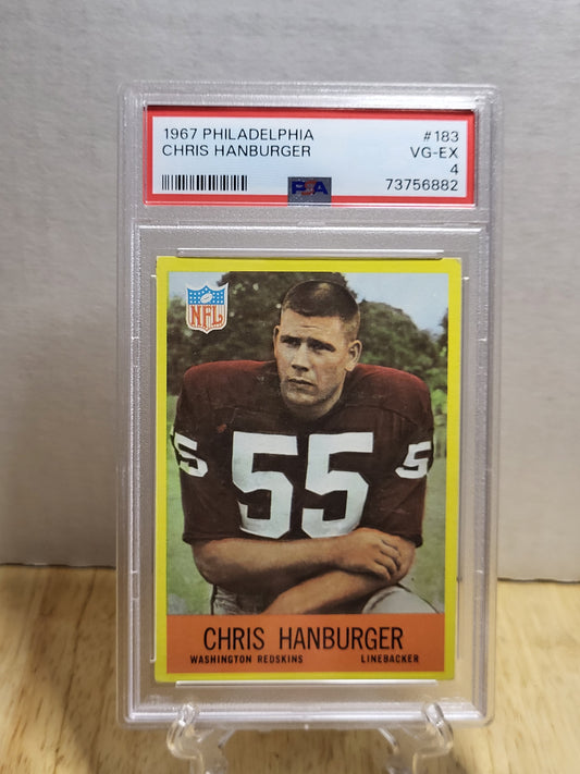 1967 Philadelphia Chris Hanburger Rookie Card #183 VG-EX PSA 4