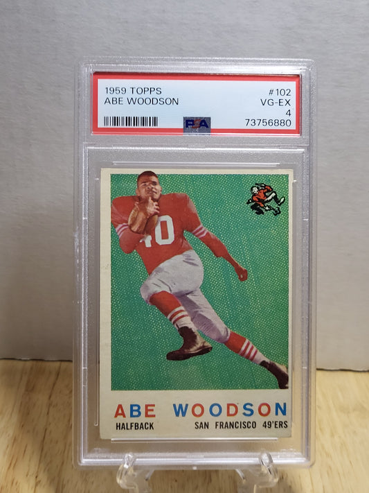 1959 Topps Abe Woodson #102 VG-EX PSA 4