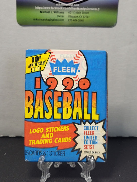 1990 Fleer Baseball Trading Cards Wax Pack