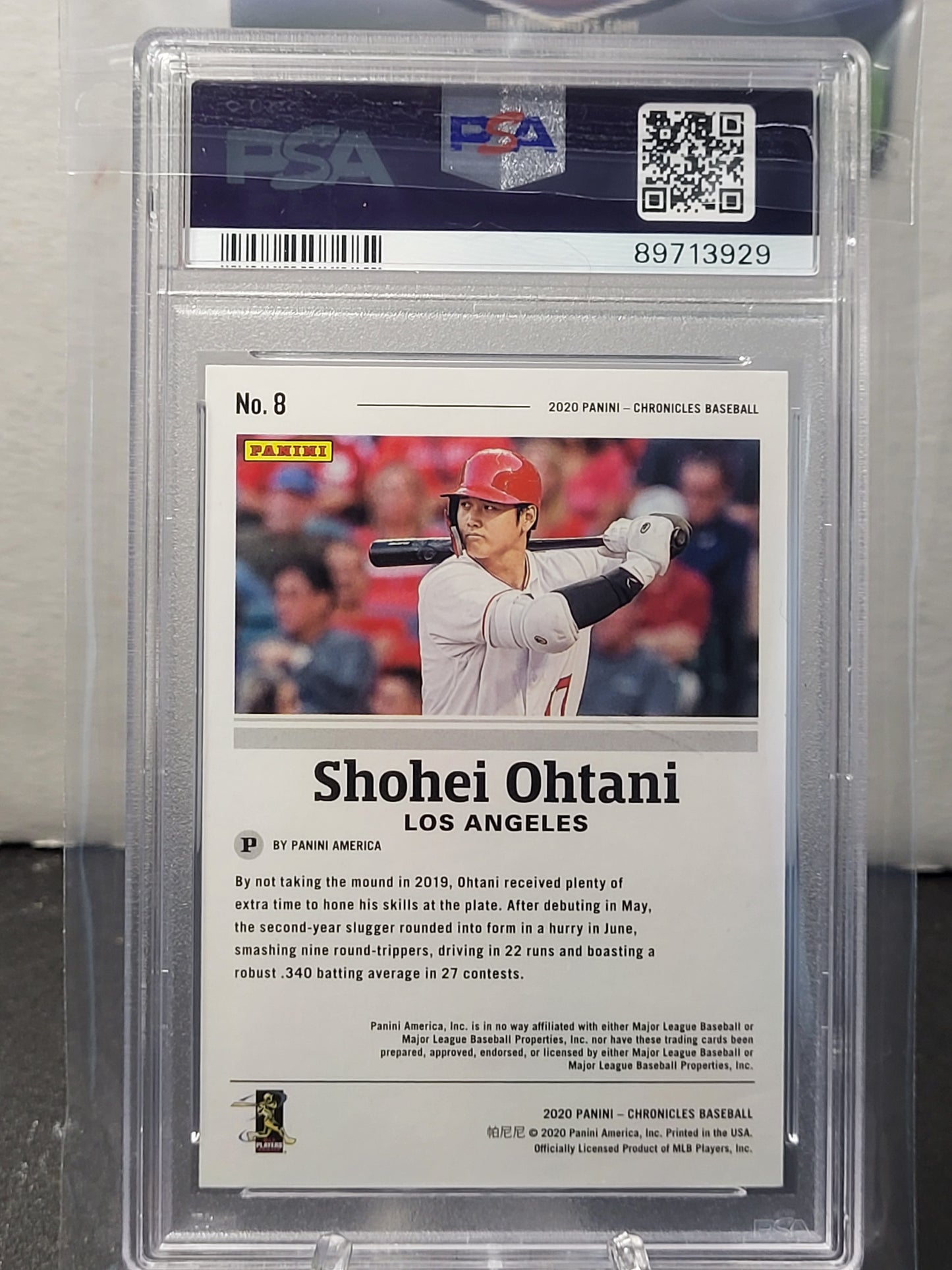 2020 Panini Chronicles 8 Shohei Ohtani Blue 47/50 PSA Mint 9