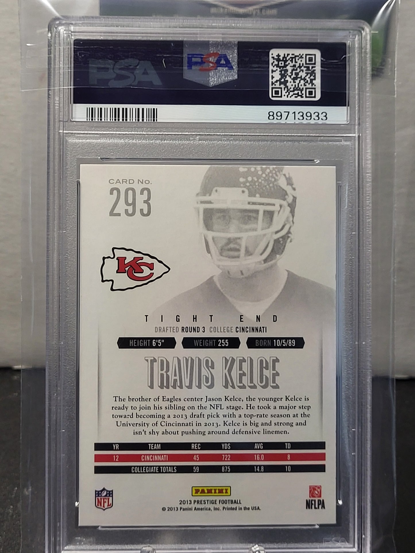 2013 Prestige 293 Travis Kelce Rookie Card PSA NM-MT 8