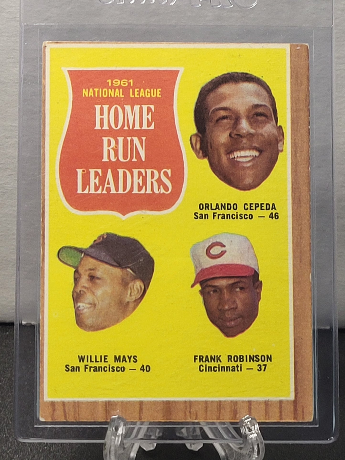 1962 Topps 61 NL Home Run Leaders- Willie Mays, Frank Robinson, Orlando Cepeda