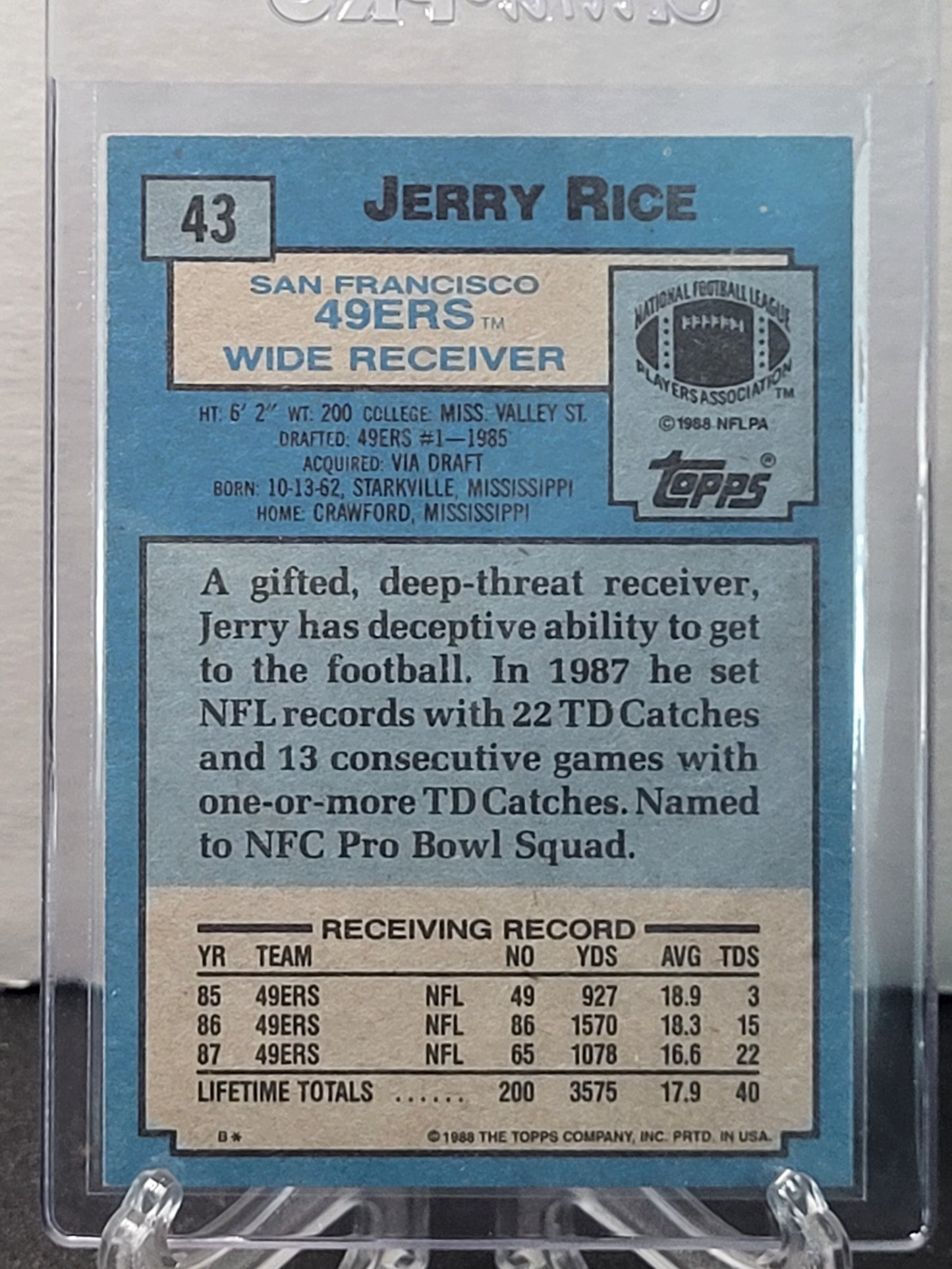 1988 Topps 43 Jerry Rice