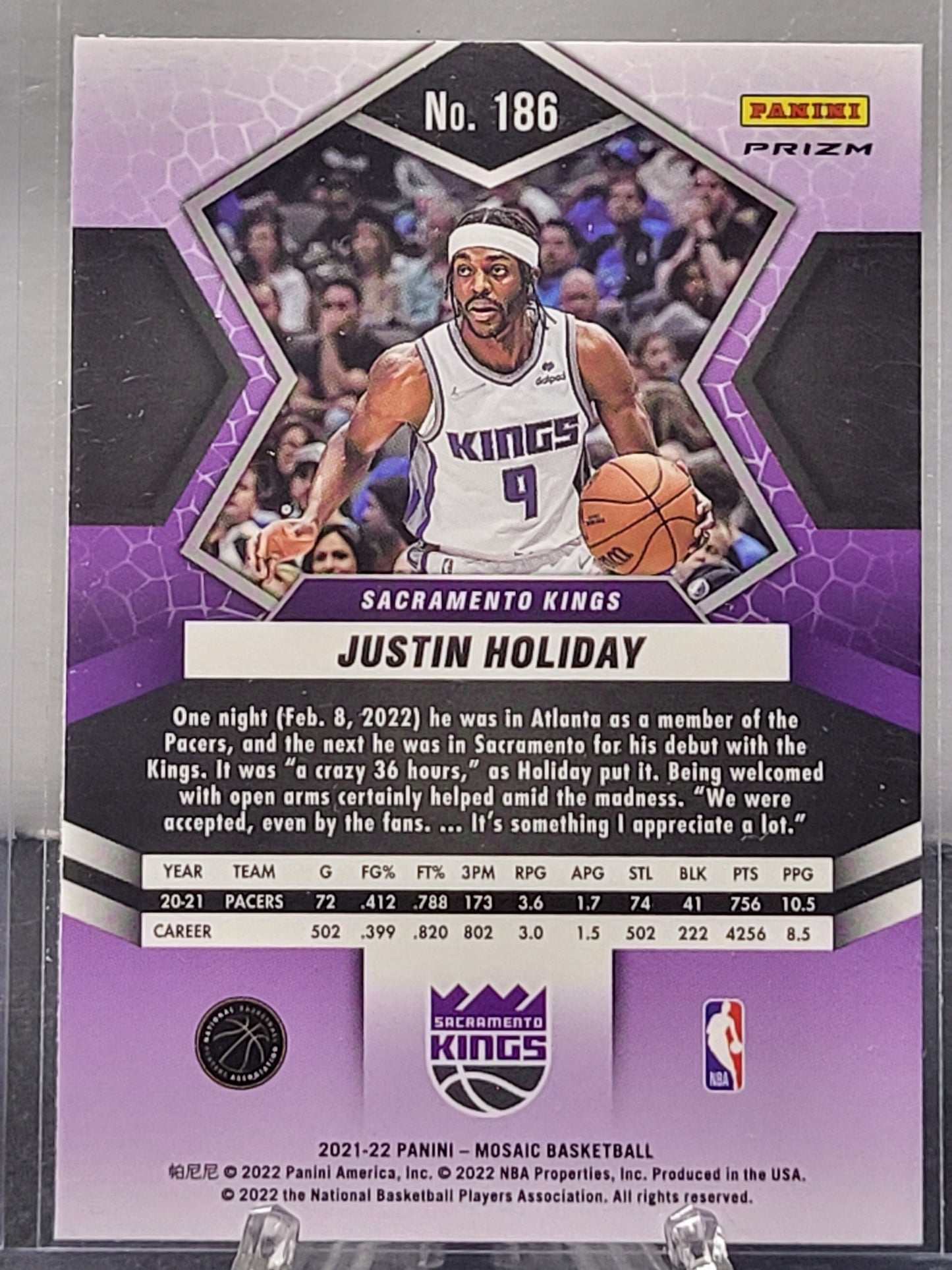 2021-22 Mosaic 186 Justin Holiday Green Mosaic