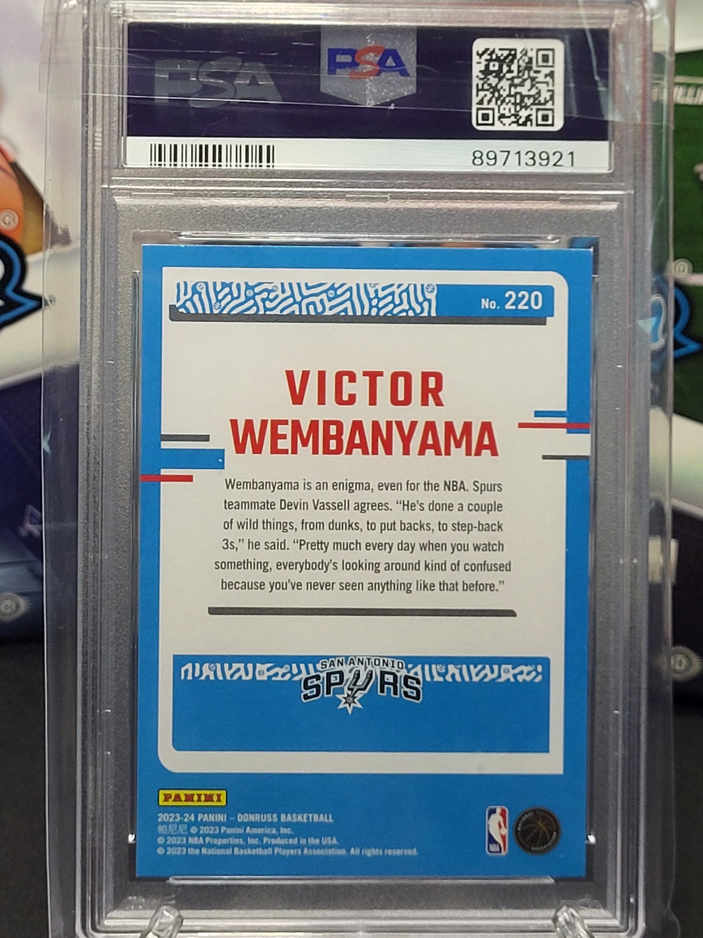 2023-24 Donruss 220 Victor Wembanyama PSA MINT 9