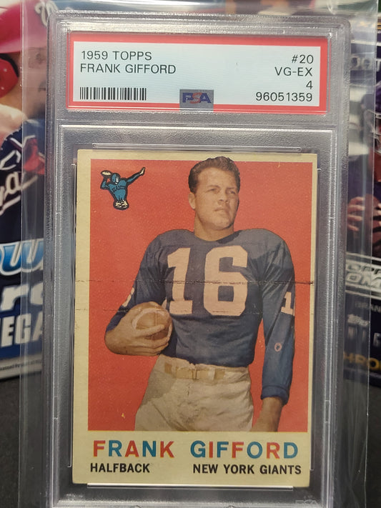 1959 Topps 20 Frank Gifford  PSA VG-EX 4