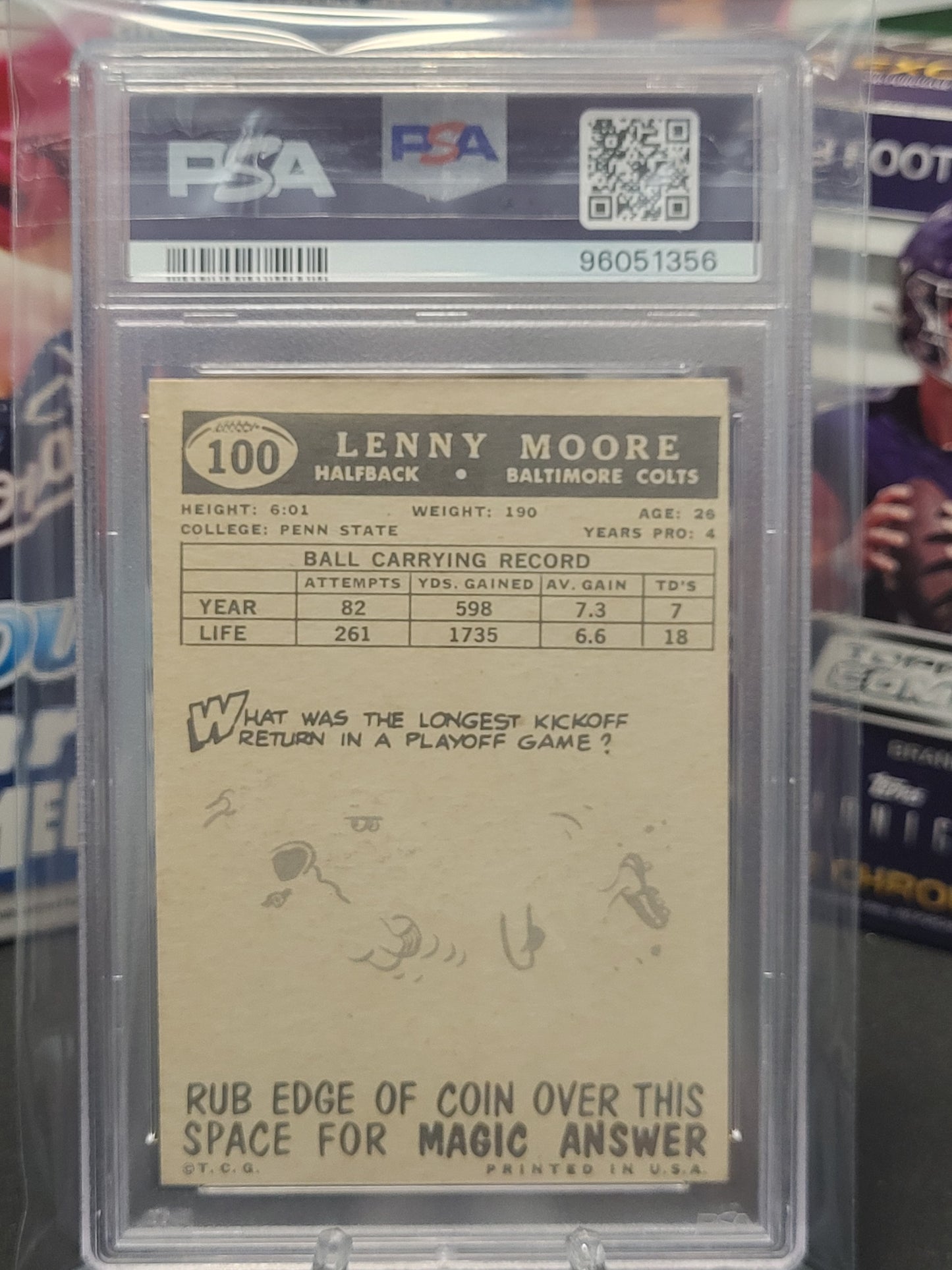 1959 Topps 100 Lenny Moore PSA EX-MT 6