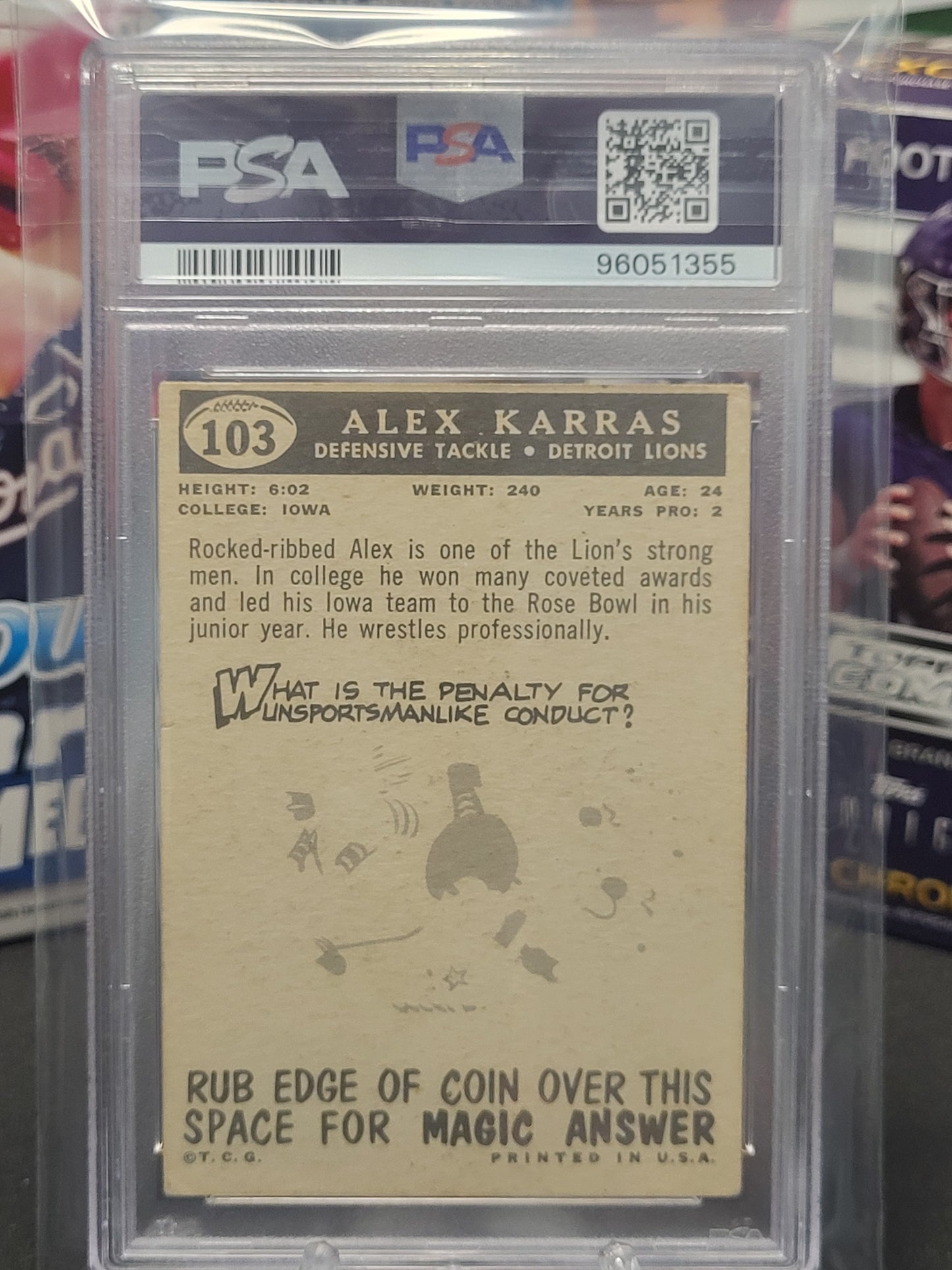 1959 Topps 103 Alex Karras PSA VG 3