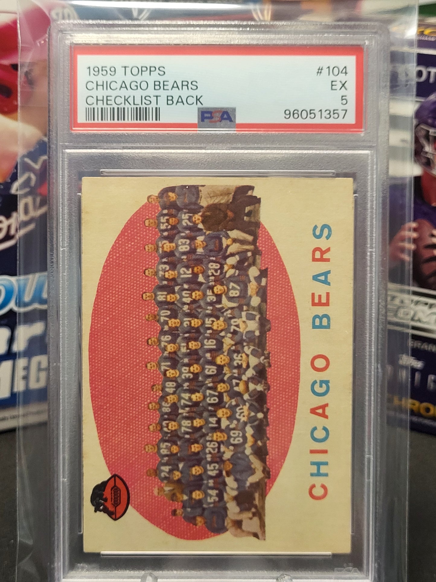 1959 Topps 104 Chicago Bears Checklist PSA EX 5