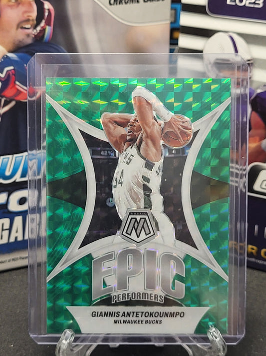 2023-24 Mosaic  Giannis Antetokounmpo Epic Performers Green Mosaic Prizm