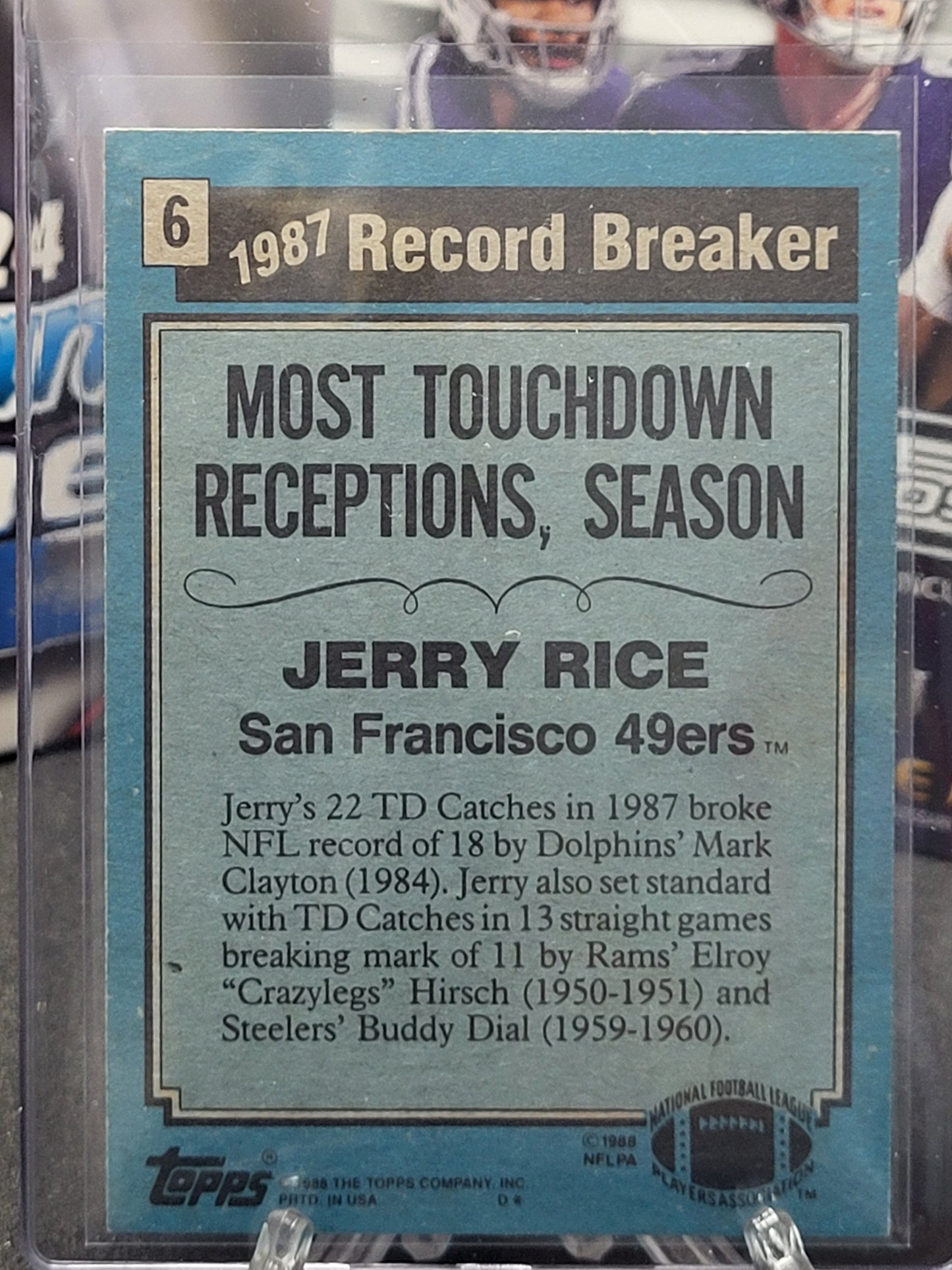 1988 Topps 6 Jerry Rice Record Breaker