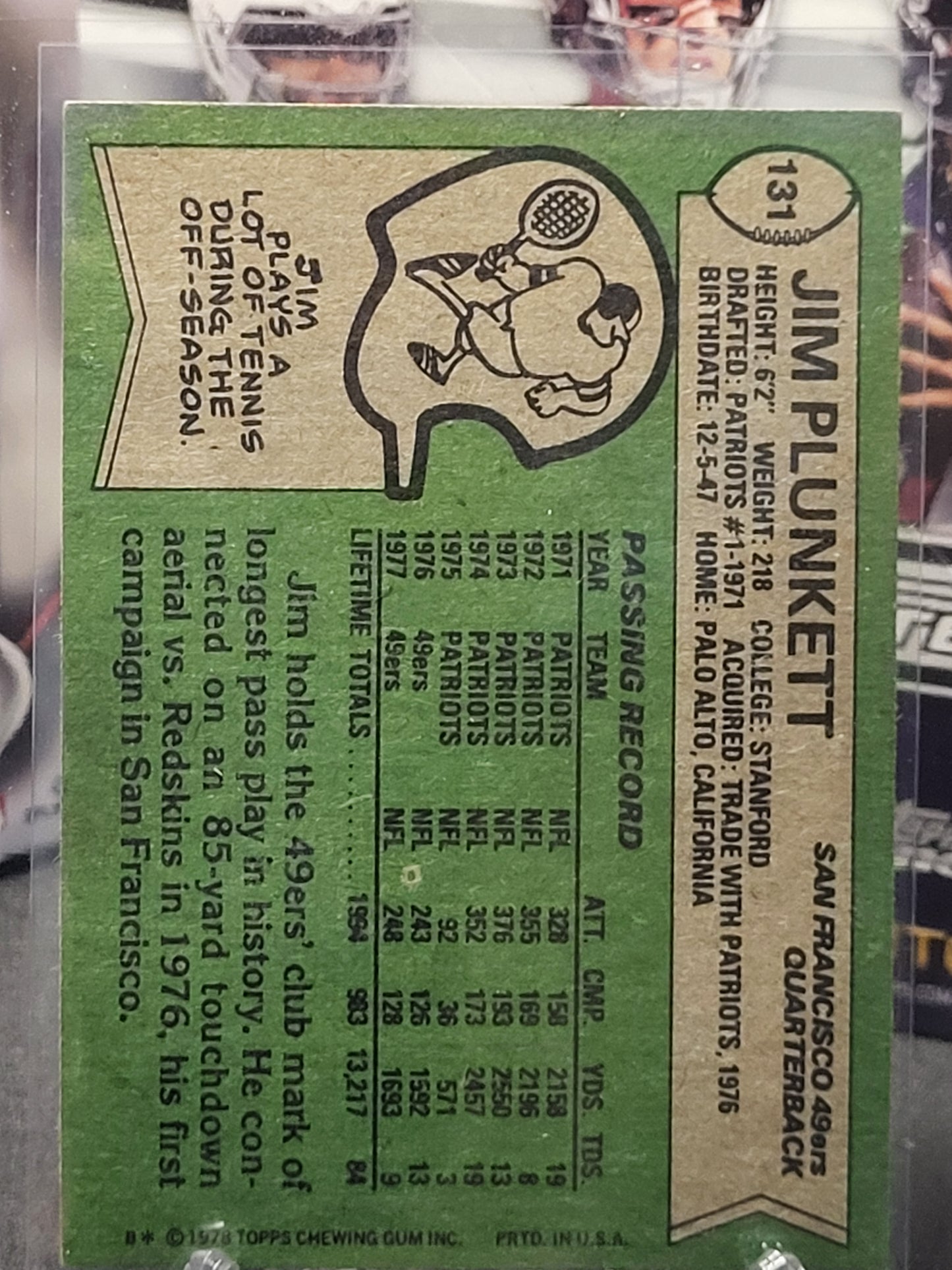 1978 Topps 131 Jim Plunkett