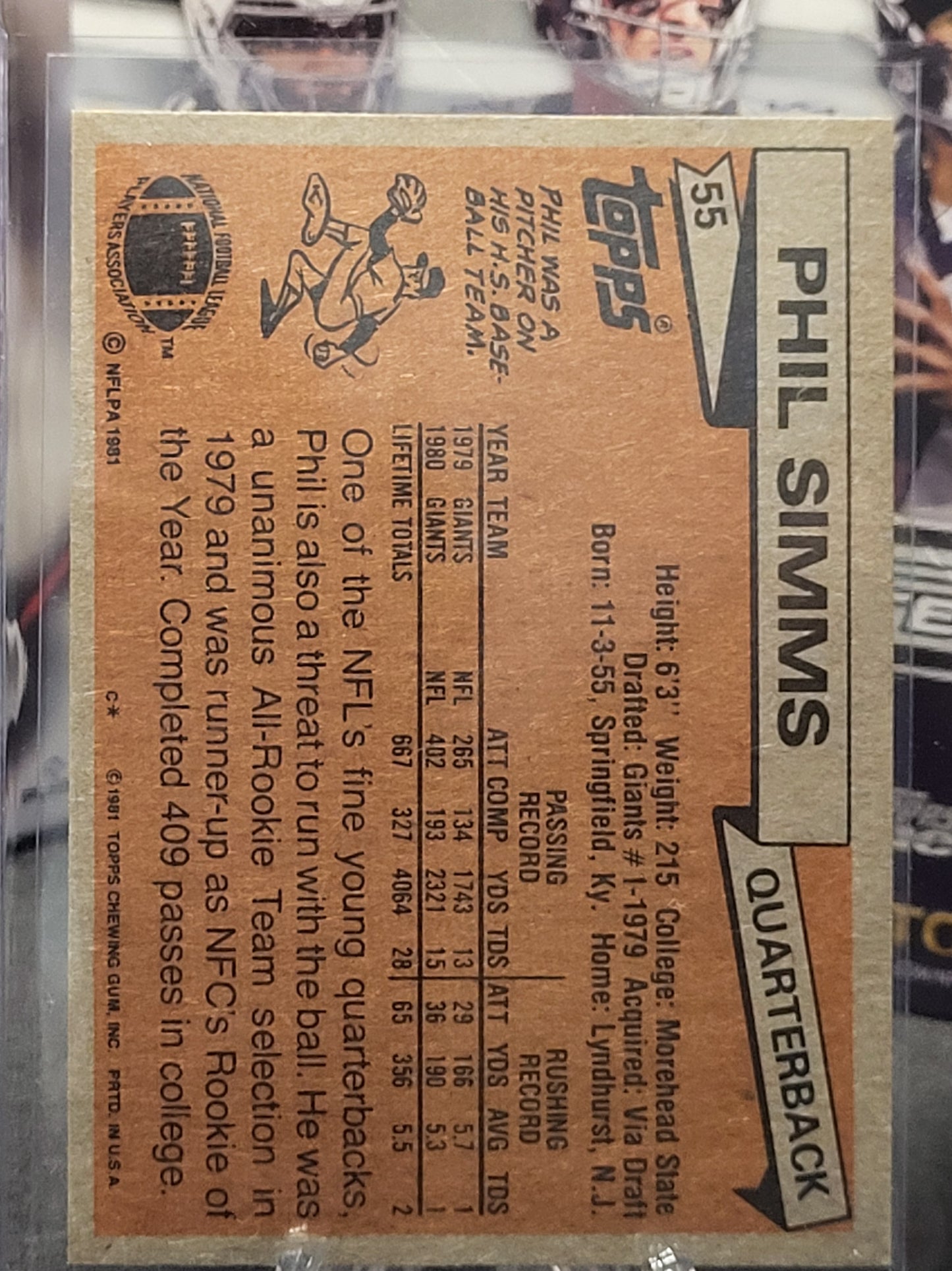 1981 Topps 55 Phil Simms