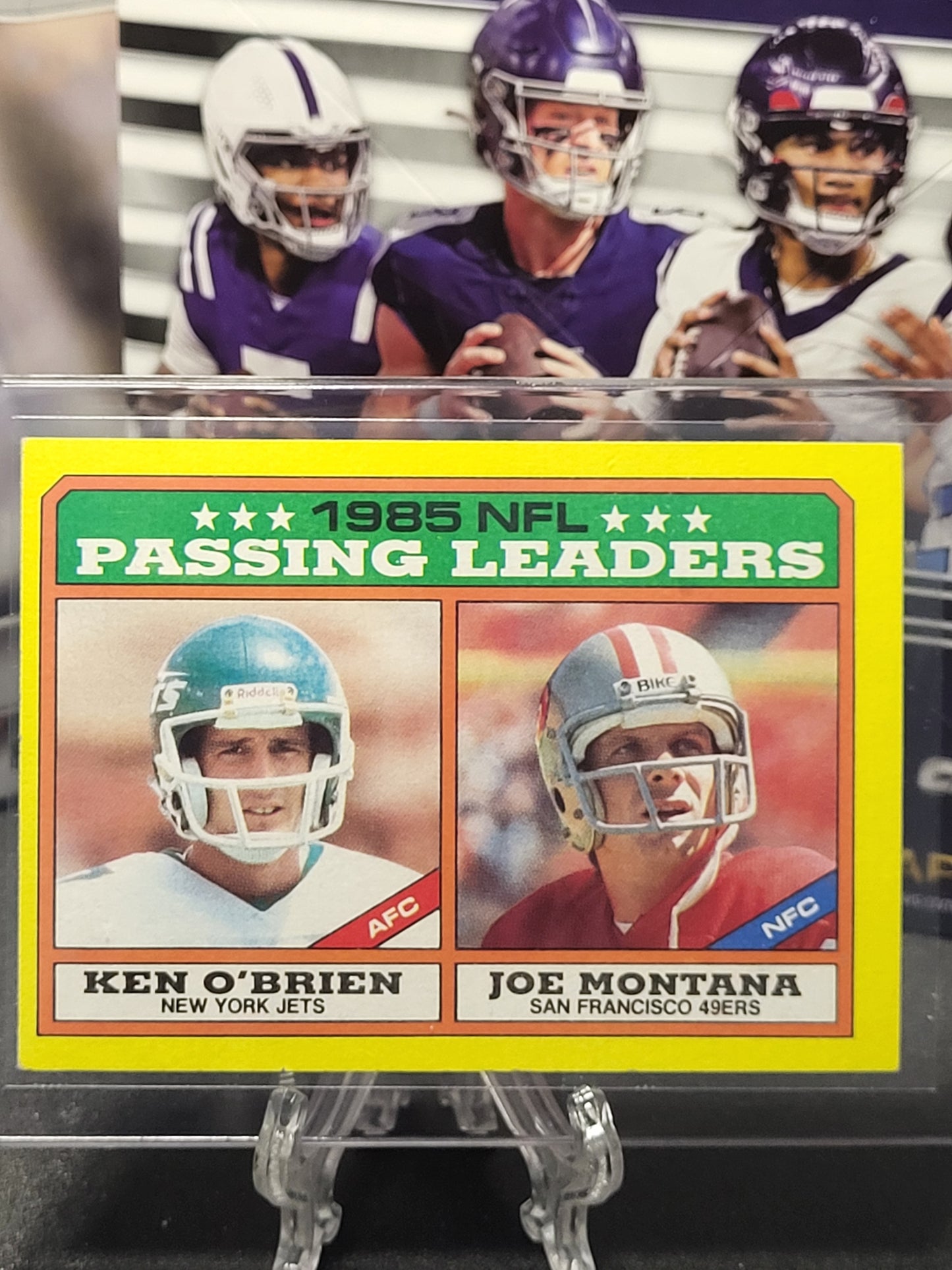 1986 Topps 225 Passing Leaders Ken O'Brien/Joe Montana