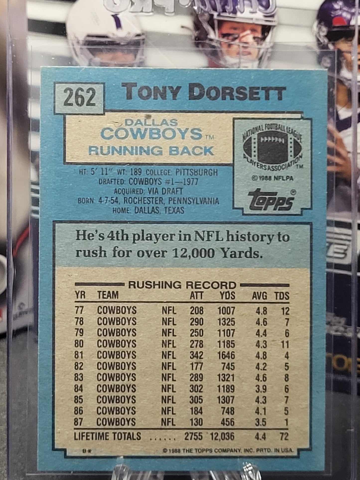 1988 Topps 262 Tony Dorsett