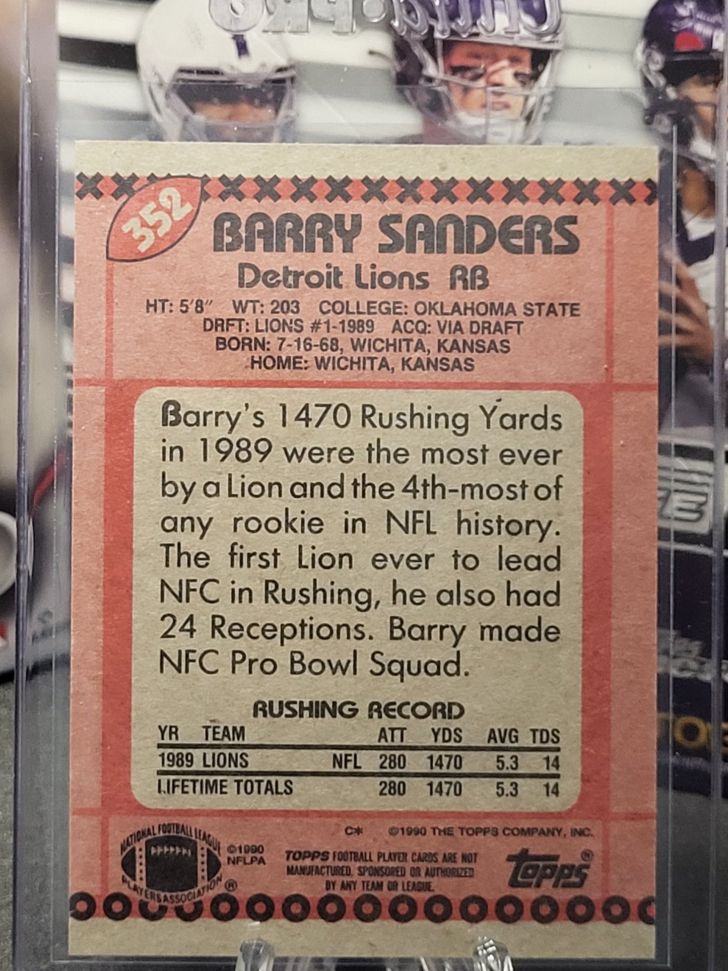 1990 Topps 352 Barry Sanders