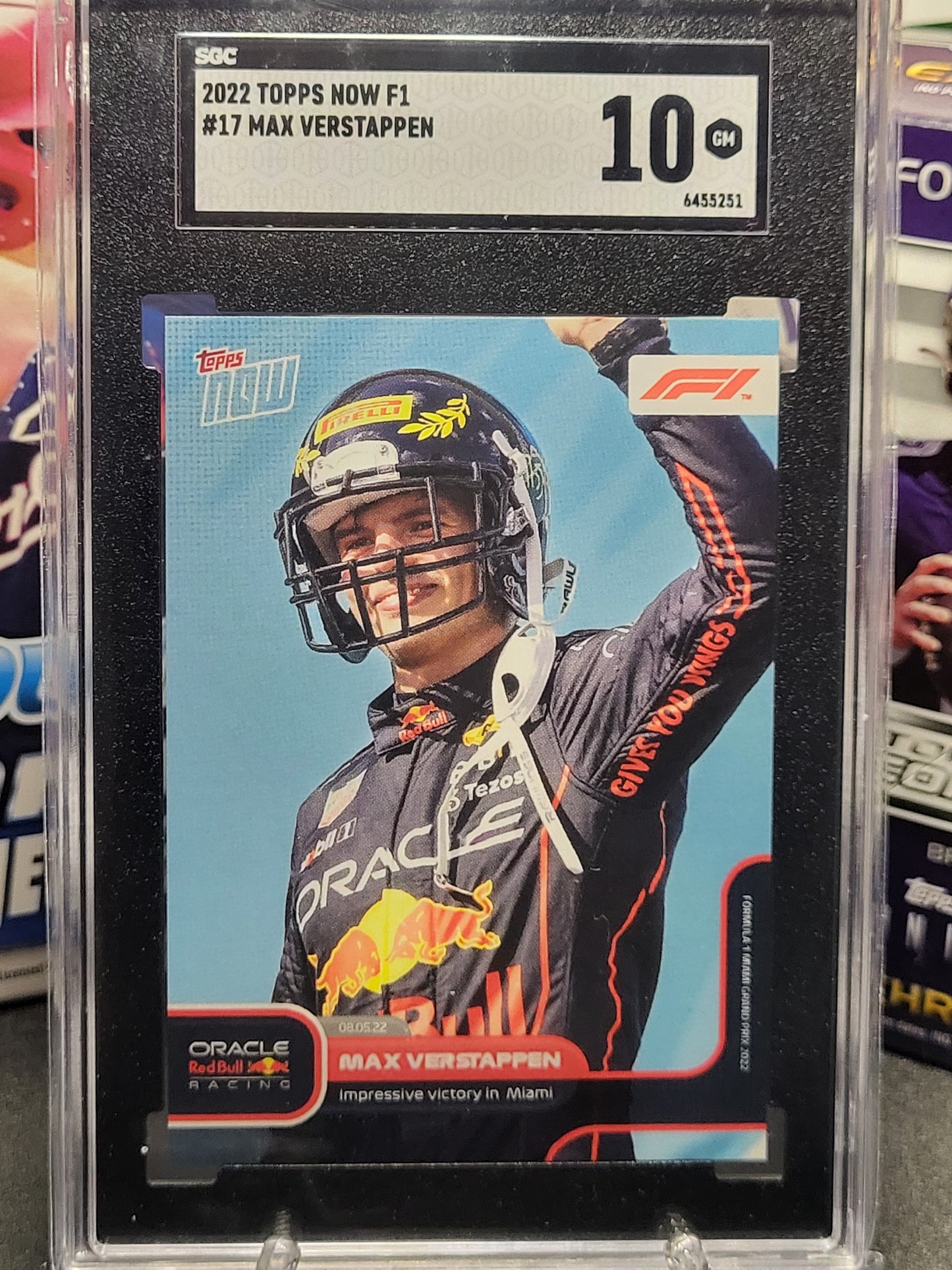 2022 Topps Now F1 17 Max Verstappen SGC 10 GEM MT