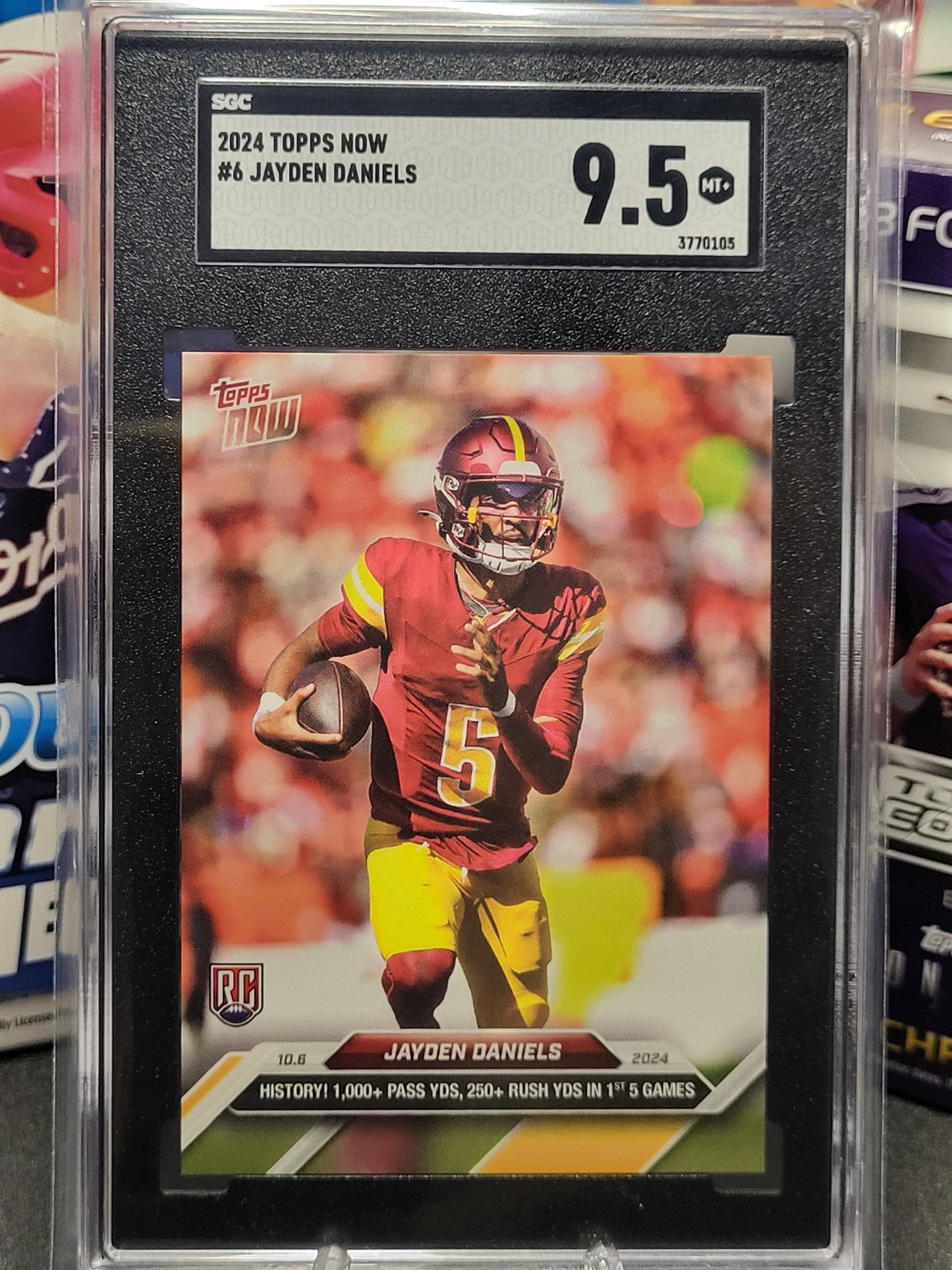 2024 Topps Now 6 Jayden Daniels Rookie Card SGC 9.5 MT+