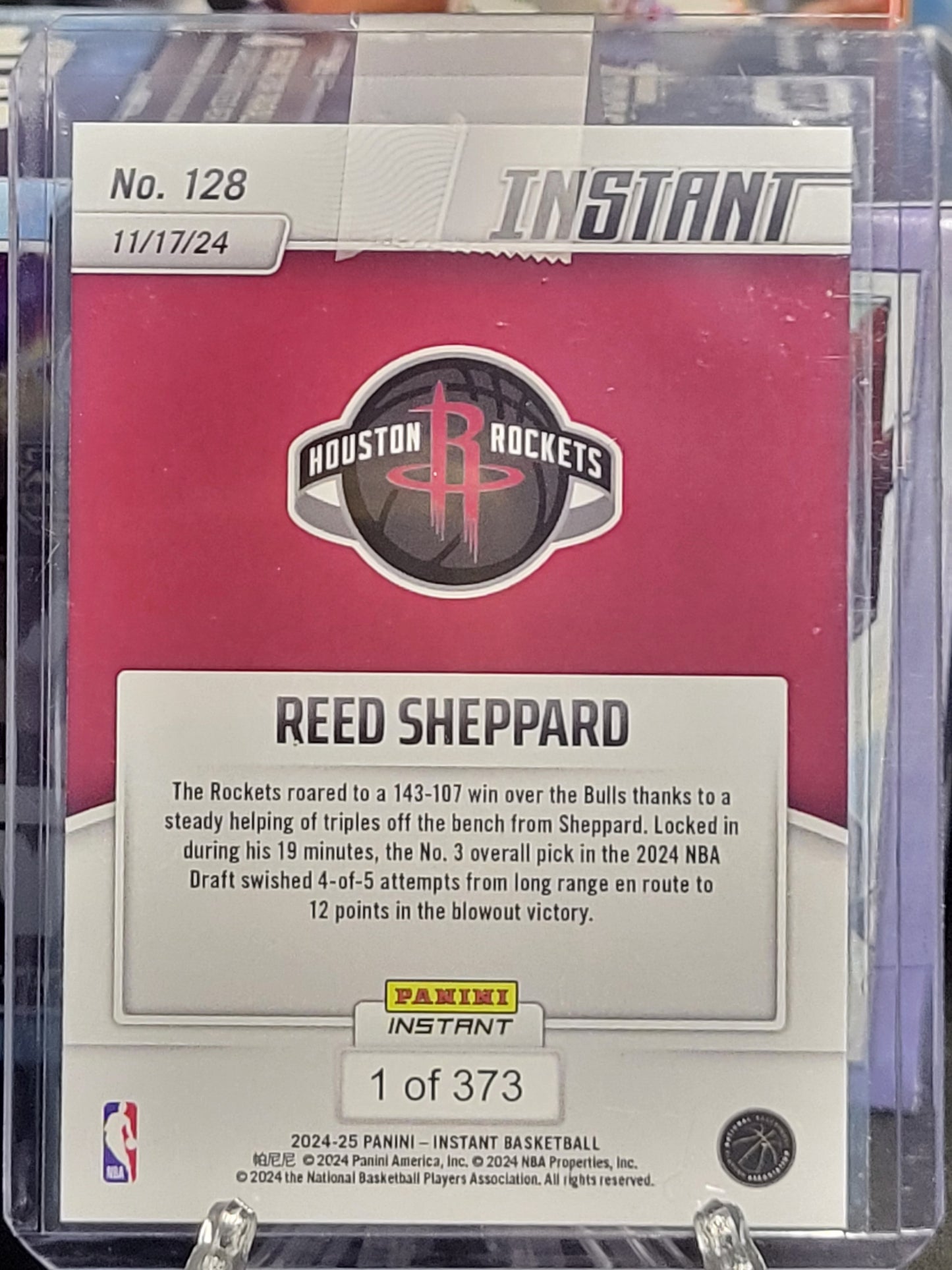 2024 Panini Instant 128 Reed Sheppard 1 of 373