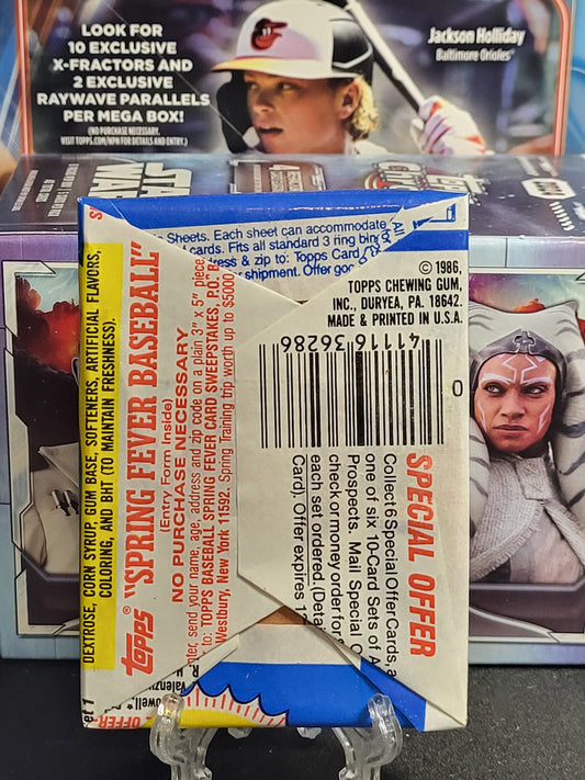 1986 Topps Baseball Wax Packs