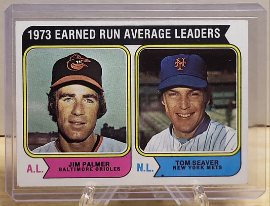 1974 Topps '73 ERA Leaders Jim Palmer/Tom Seaver ##206