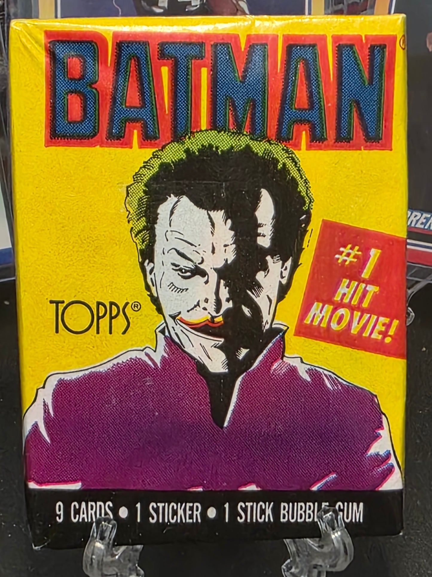 1989 Topps Batman Series 1 Wax Pack (9 cards, 1 sticker)