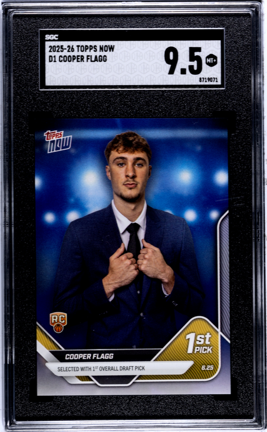 2025 Topps Now Draft Night Cooper Flagg Rookie SGC 9.5