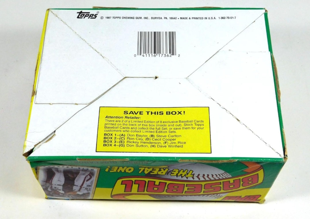 1987 Topps Baseball Wax Display Box (empty)