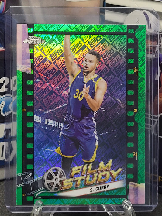 2023-24 Topps Chrome Film Study 6 Steph Curry Green Topps Refractor