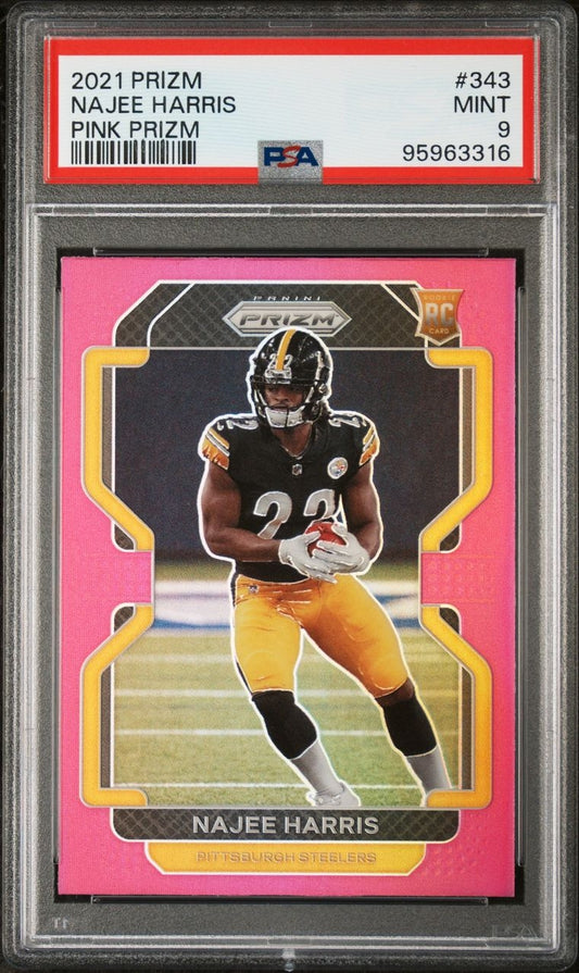 2021 Prizm Najee Harris Pink Prizm RC PSA Mint 9