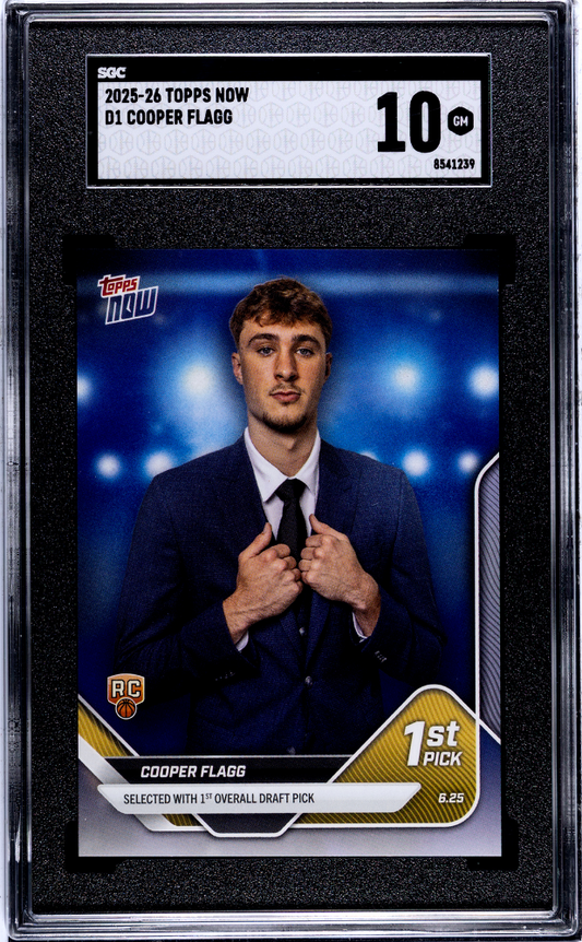 2025 Topps Now Draft Night Cooper Flagg Rookie SGC 10