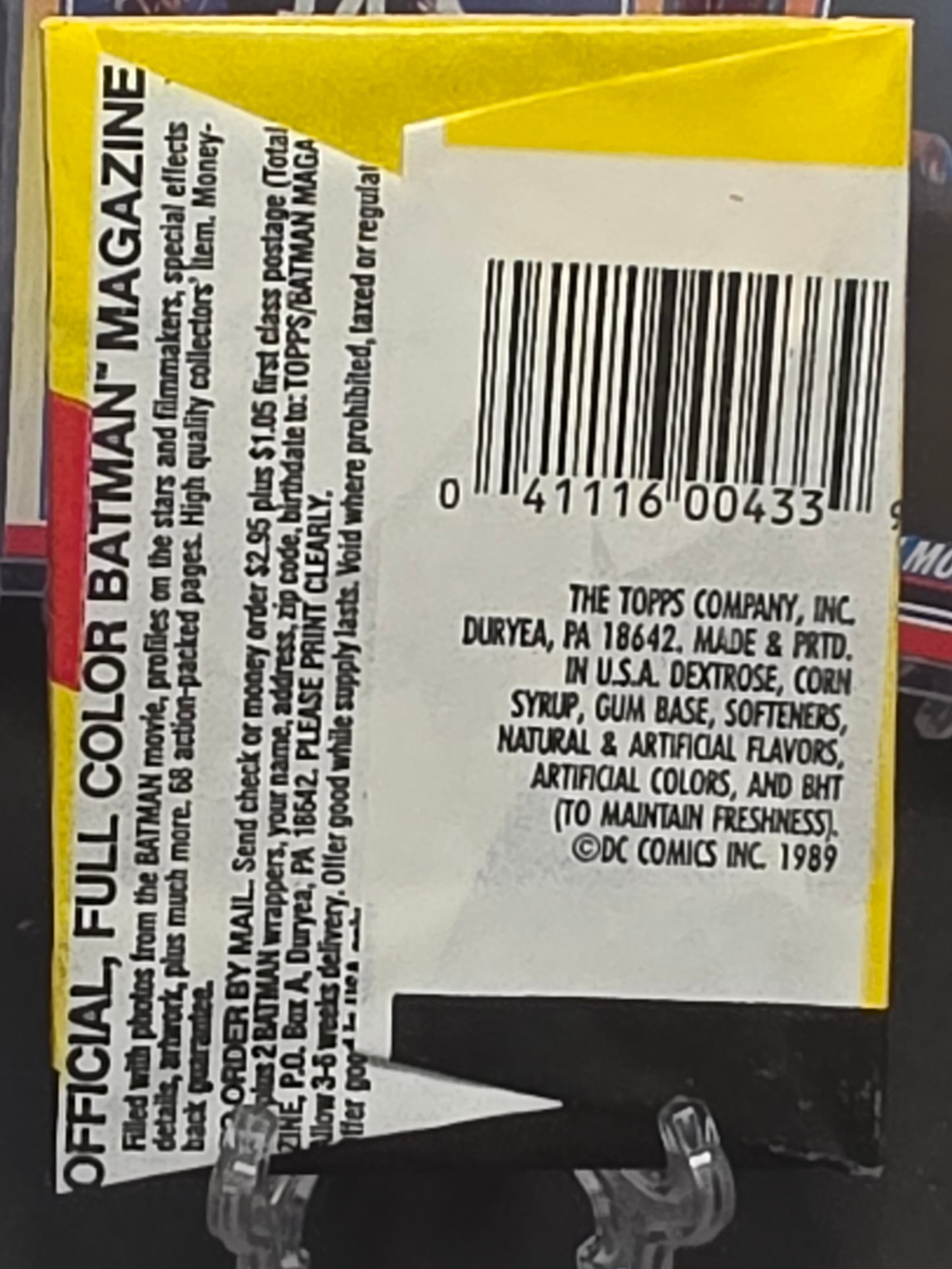 1989 Topps Batman Series 1 Wax Pack (9 cards, 1 sticker)