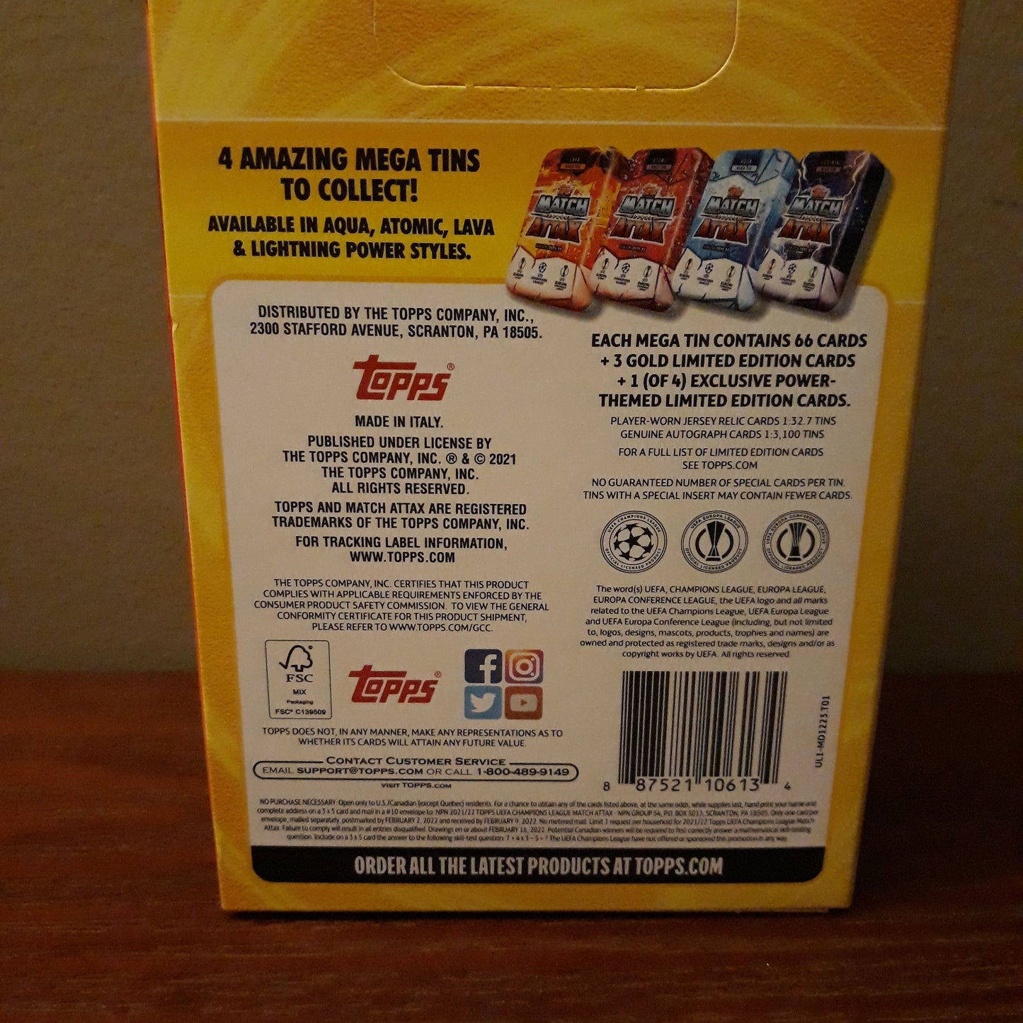 2021-22 Topps Soccer Match Attax Lava Mega Tin