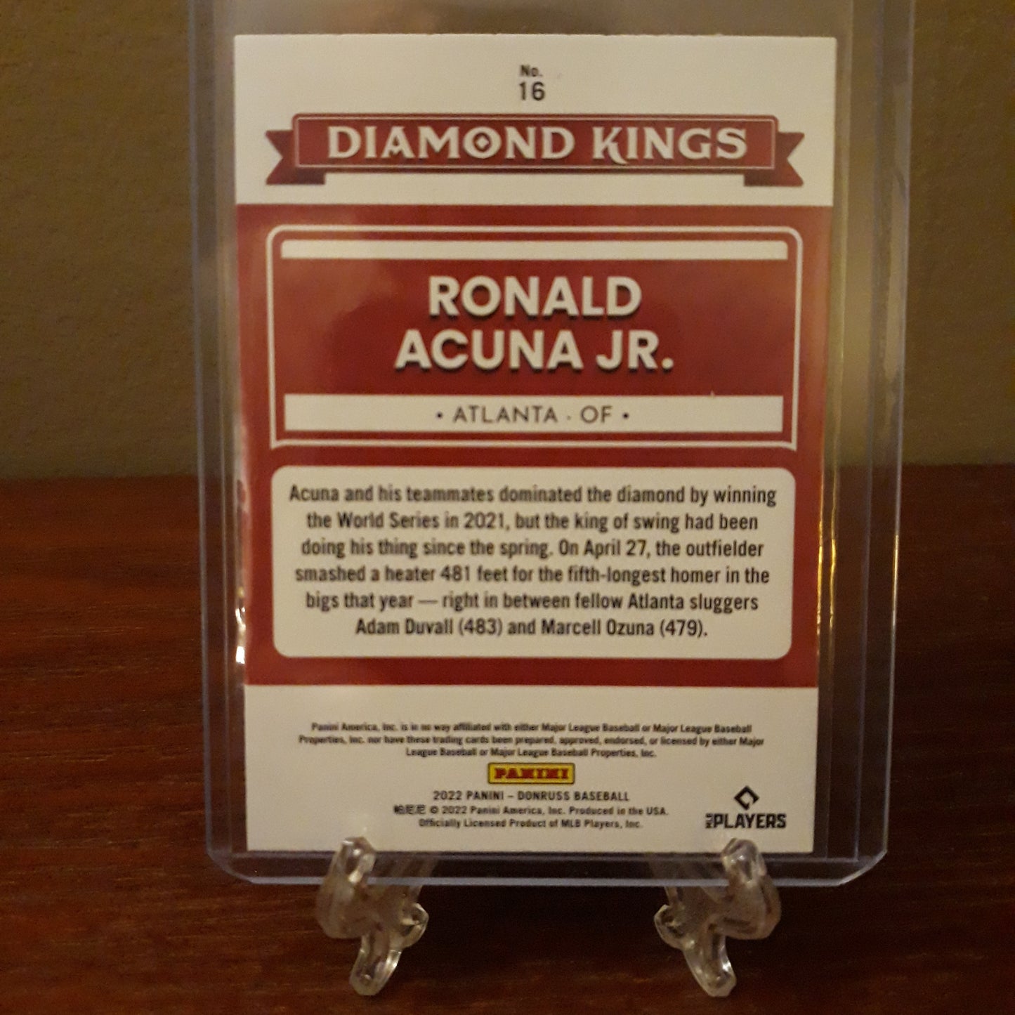 2022 Donruss Baseball Diamond Kings Ronald Acuna Jr.