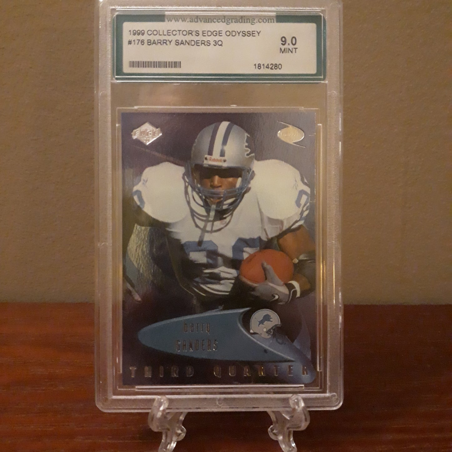 1999 Collector's Edge Odyssey Barry Sanders 3rd Quarter #176 AGS 9.0 Mint