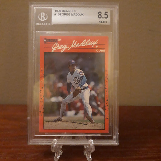 1990 Donruss Greg Maddux Error(no dot after INC) BGS 8.5