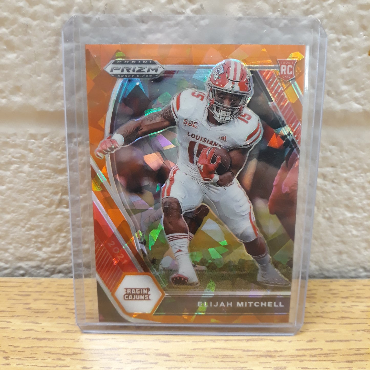 2021 Prizm Draft Picks Orange Ice Elijah Mitchell Rookie Card