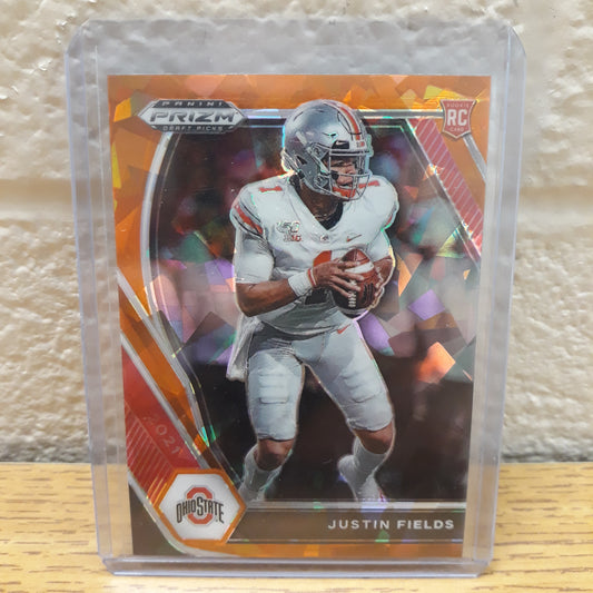 2021 Prizm Draft Picks Orange Ice Justin Fields Rookie Card