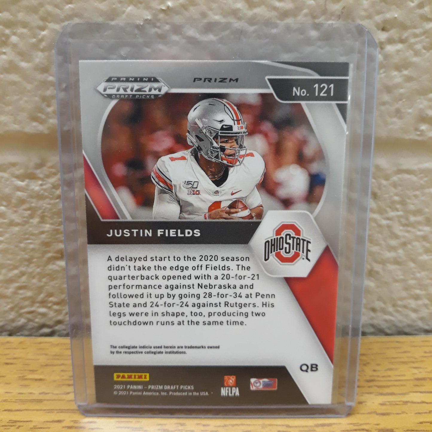 2021 Prizm Draft Picks Orange Ice Justin Fields Rookie Card