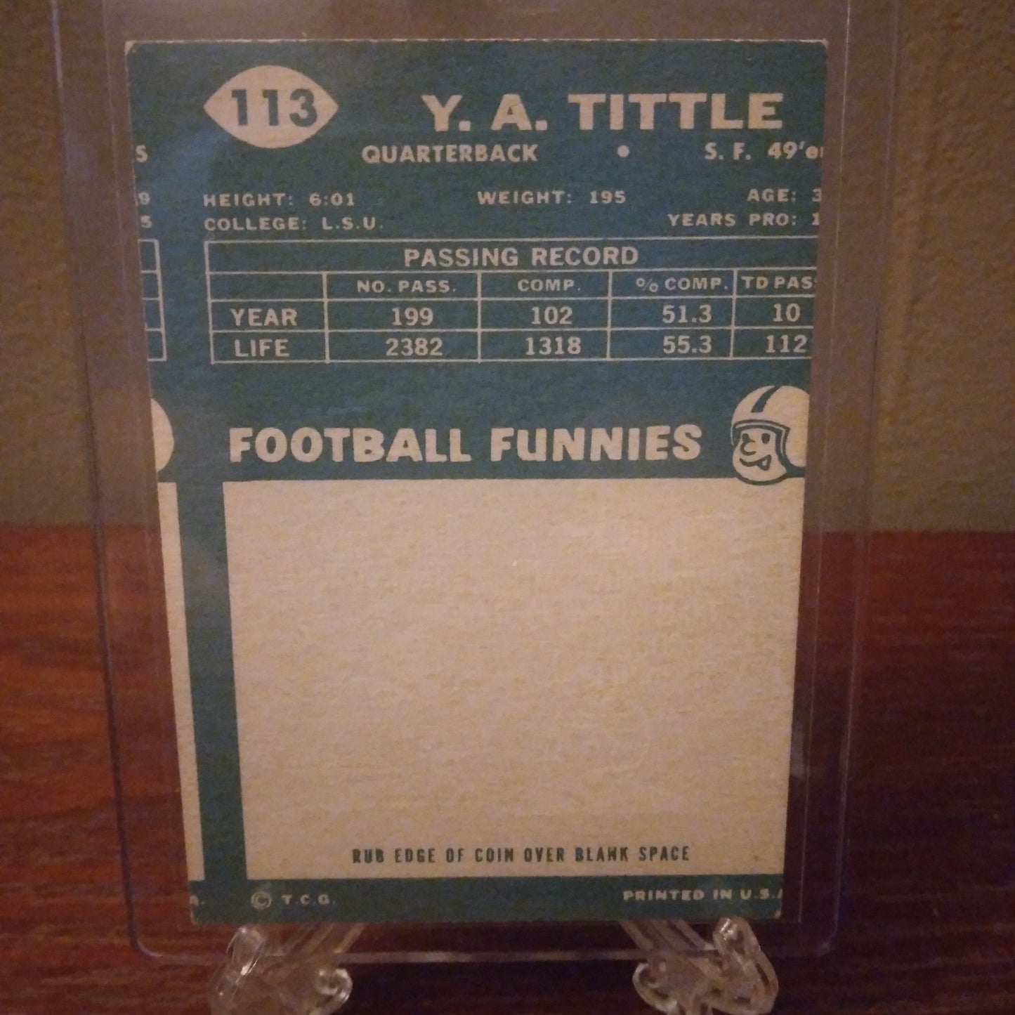 1960 Topps Y.A. Tittle #113