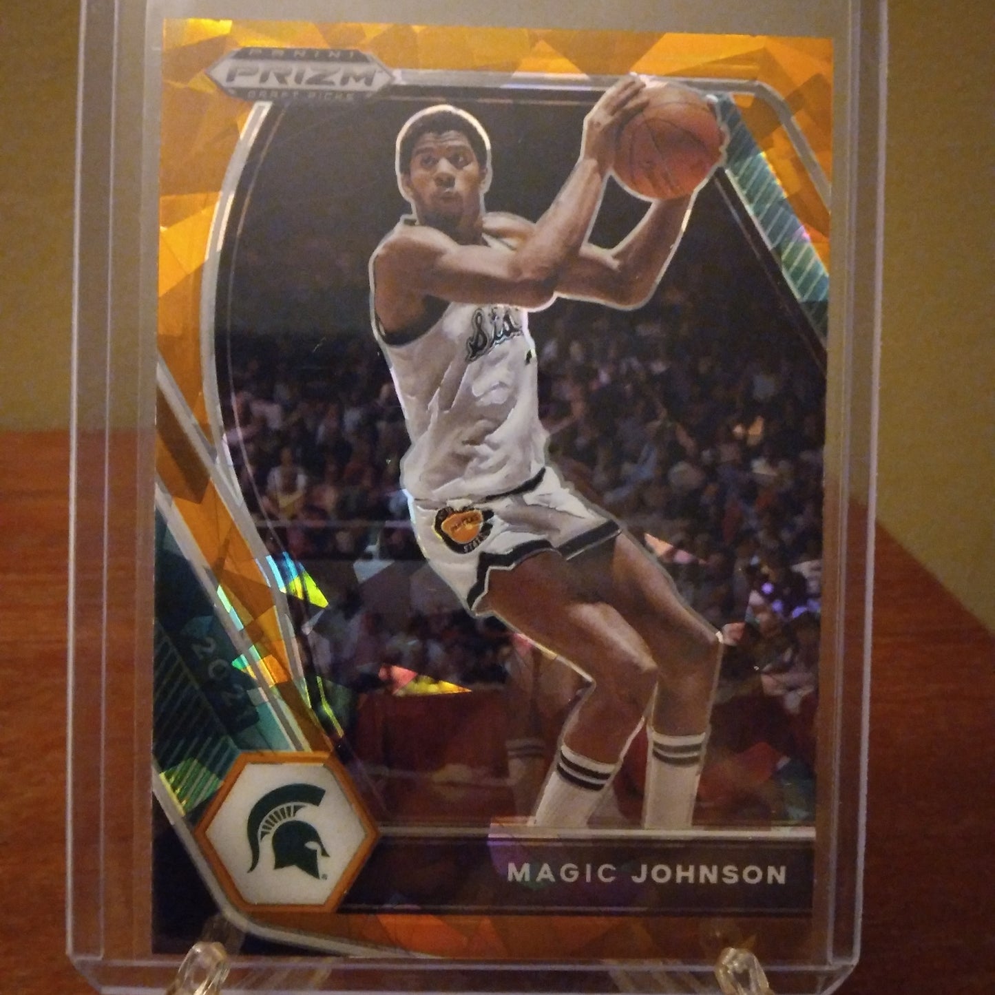 2021-22 Prizm Draft Picks Orange Ice Magic Johnson #86