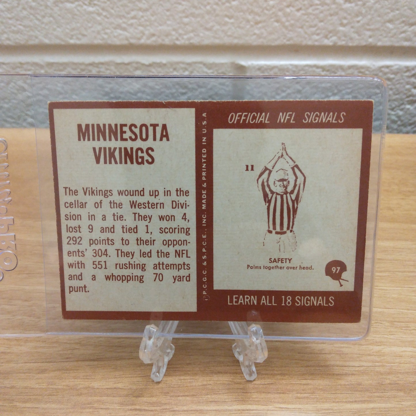 1967 Philadelphia Minnesota Vikings Team Card #97