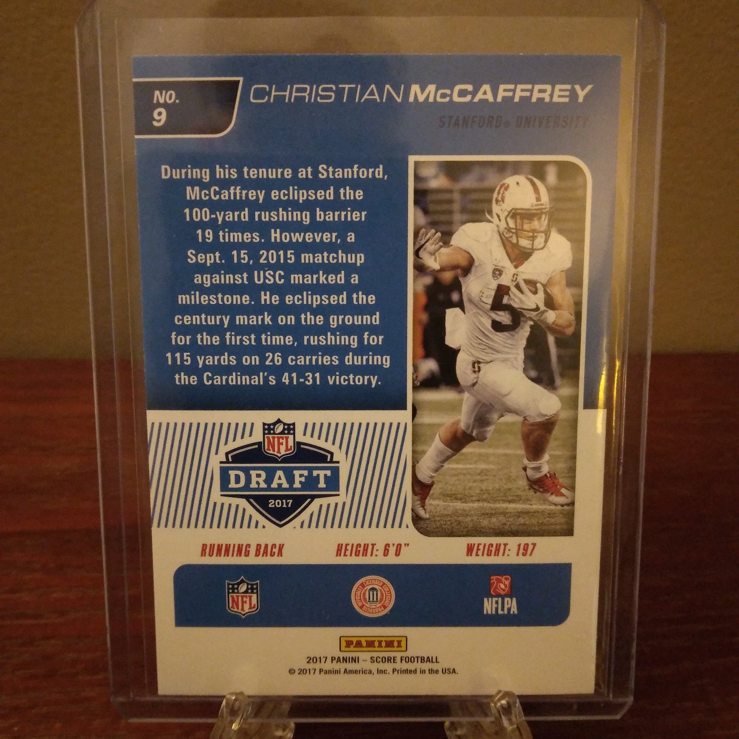 2017 Score NFL Draft Christian McCaffrey #9