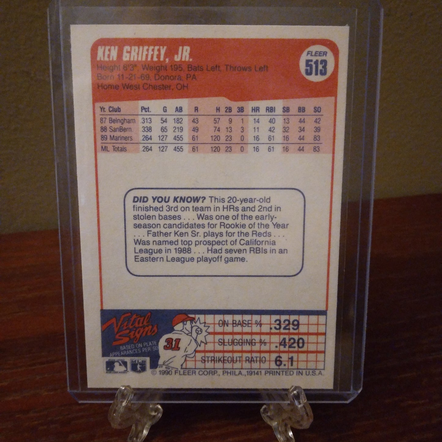 1990 Fleer Ken Griffey Jr. #513