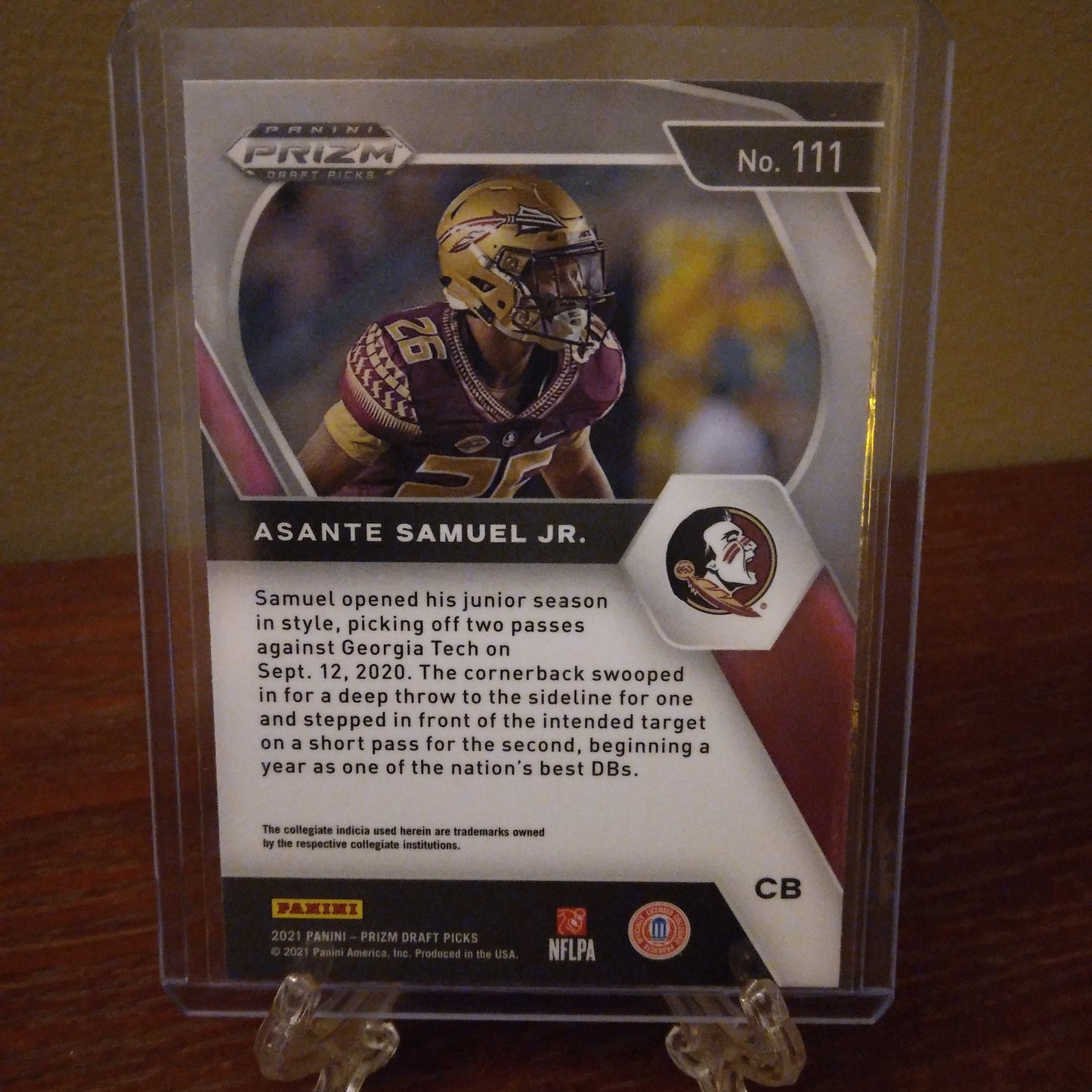 2021 Prizm Draft Picks Asante Samuel Jr. Rookie Card #111