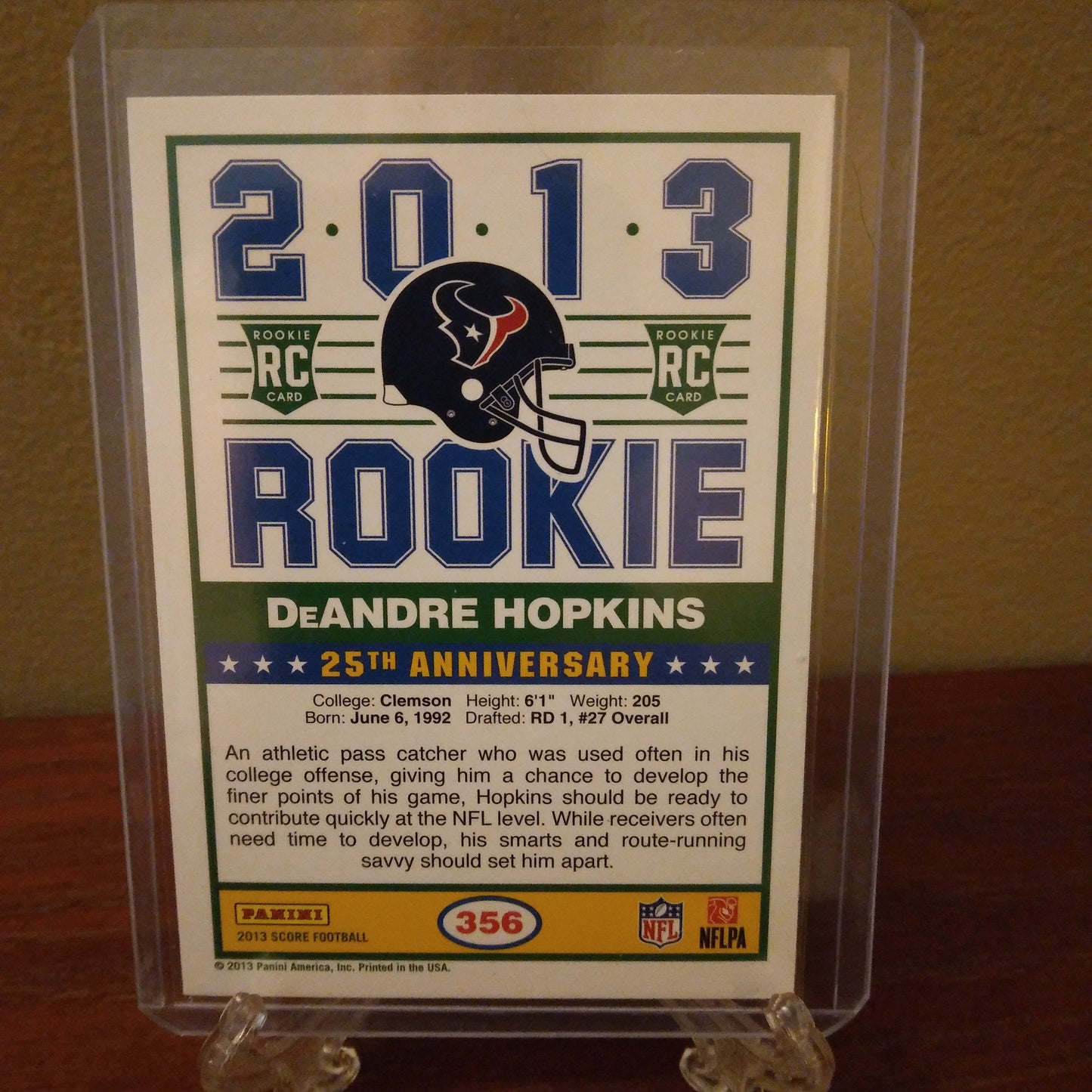 2013 Score 25th Anniversary 89' Throwback DeAndre Hopkins #356