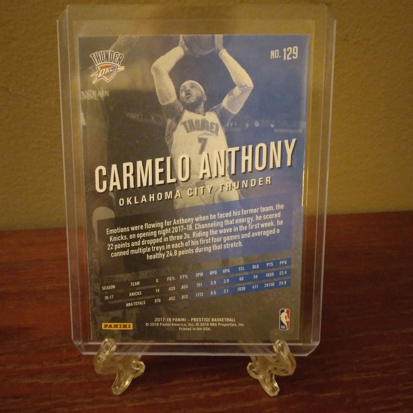 2017-18 Prestige Rain SP Parallel Carmelo Anthony #129