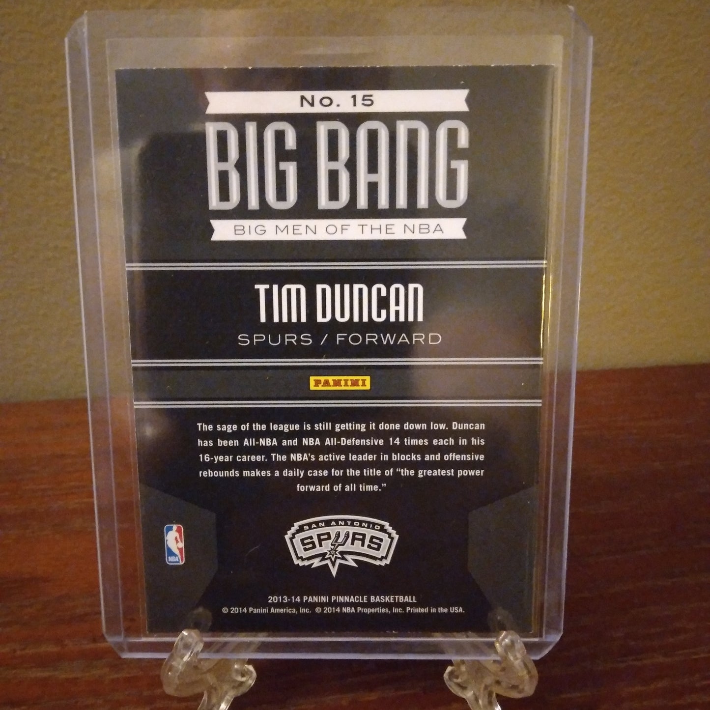 2013-14 Pinnacle Big Bang Artist Proof Blue Tim Duncan