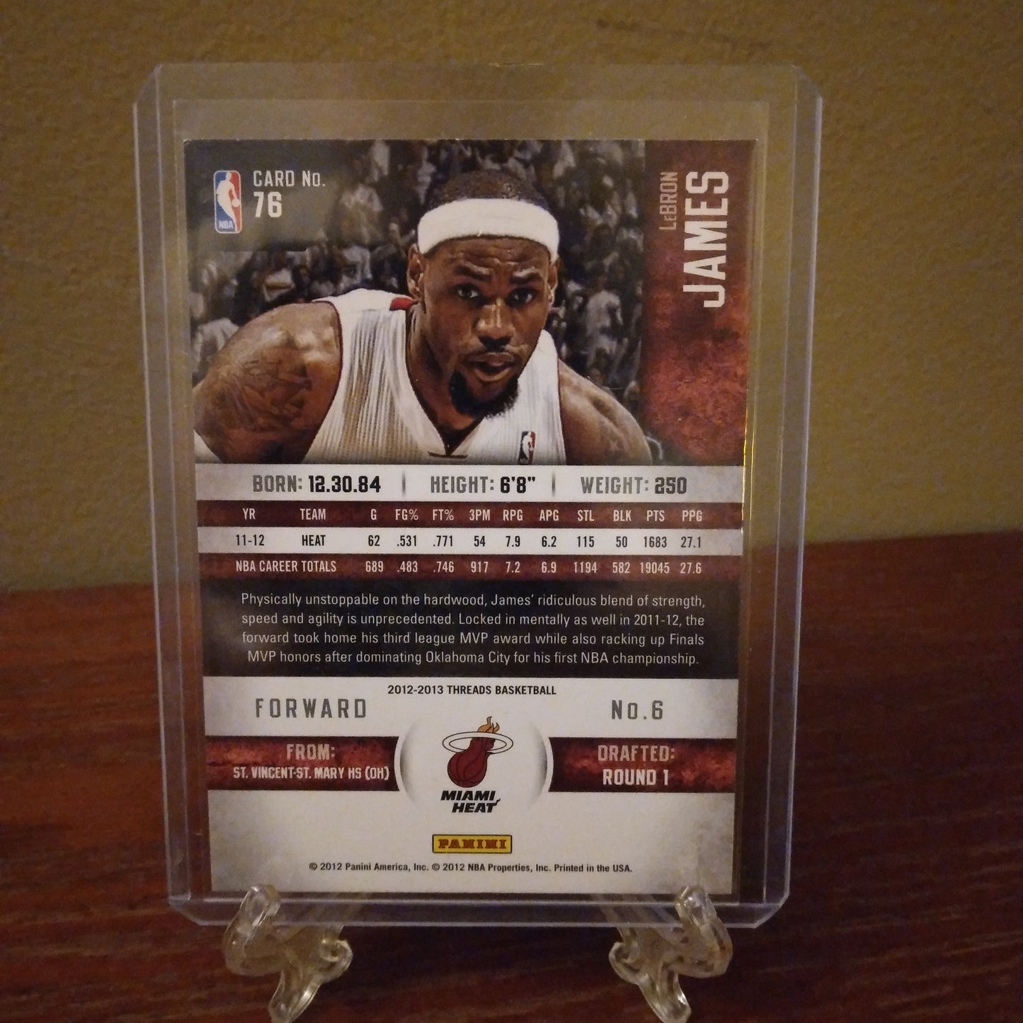 2012-13 Panini Threads Lebron James #76