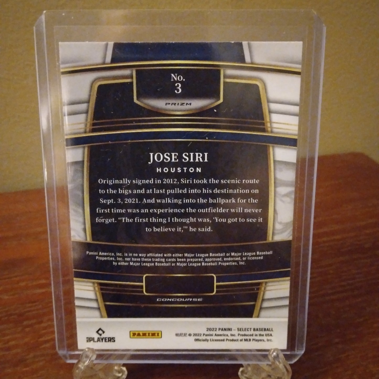 2022 Select Baseball Concourse Scope Parallel Jose Siri Rookie Card #3